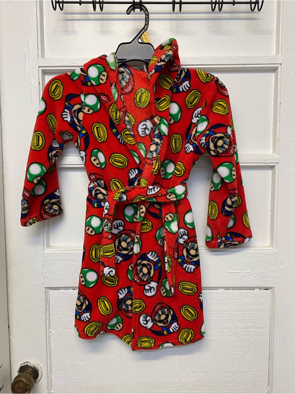 Super Mario Boys fleece Robe hooded Size 4